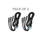 Pack of 2 FlexTrio 1.8 - 3 in 1 Cable 120 Watt Fast Charging